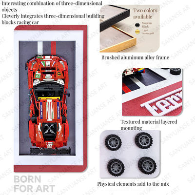 Automóviles deportivos modernos personalizados Modelos de casas de lujo Bloques de construcción Cuadro de pantalla de pared para oficina en el hogar