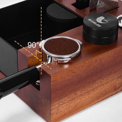Herramientas de café para restaurantes Caja de golpear de madera multifuncional con soporte de acero inoxidable 58 mm