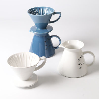 Estilo de diseño único Herramientas de café y té Cerámica azul y blanco Verter sobre el goteador de café