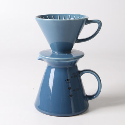 Estilo de diseño único Herramientas de café y té Cerámica azul y blanco Verter sobre el goteador de café