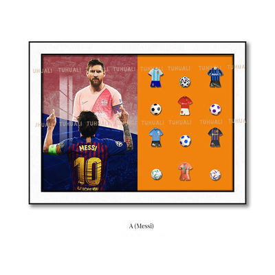 Impresión de alta resolución Messi 3D de fútbol moderno Decoración de pared colgante para decoración de sala de estar