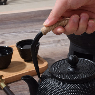 Conjunto japonés de caldera de té y café de hierro fundido perfecto para viajes a casa Accesorios negros