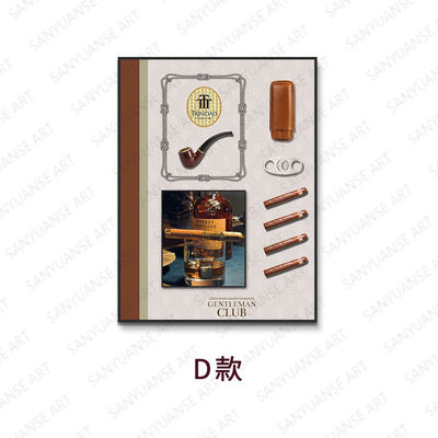 Pintura artística de simulación tridimensional de cigarros para decoraciones de cafeterías