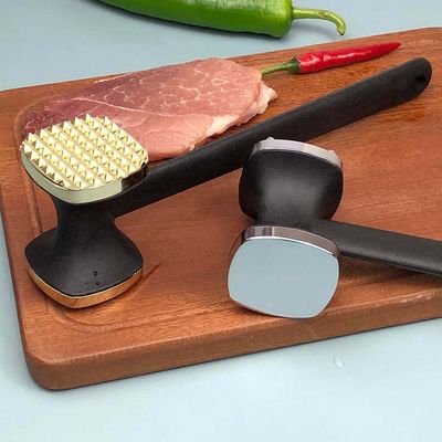 Martillo de carne de doble cara de aleación de zinc moldeado a presión para tender la carne para comprar carne en la televisión