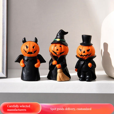 Decoración de jardín al aire libre Halloween Artesanías de resina de calabaza con cabeza de calabaza divertida
