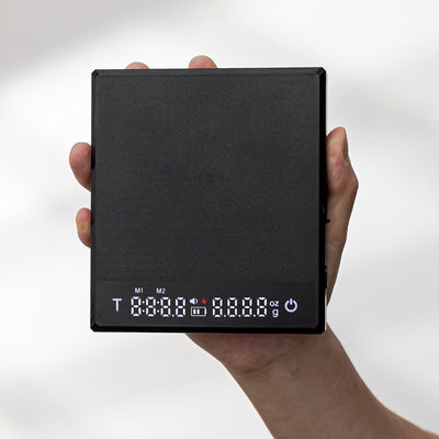Escala de café rectangular de 3 kg de capacidad con temporizador y medición de peso