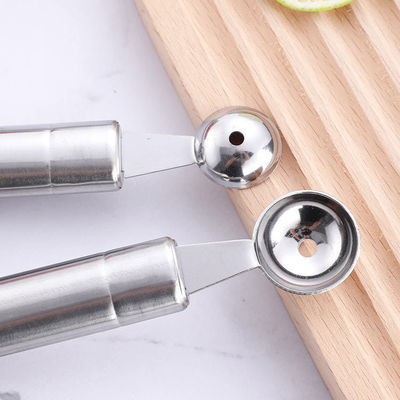 Cuchillo de talla de sandía de doble bola de acero inoxidable para decoración de frutas y verduras