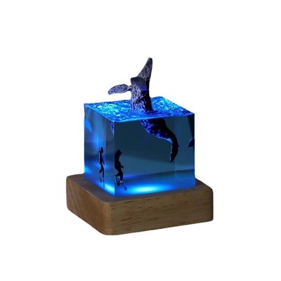 Logotipo personalizado Logotipo LED Luz nocturna del océano para niños Tiburón buzo Atmosfera de Direct