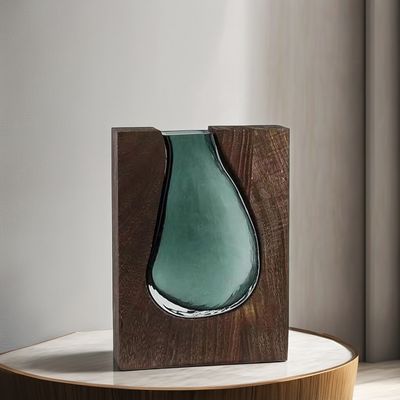 Vaso de vidrio cuadrado transparente perfecto para piezas centrales en la cocina sala de estar u oficina