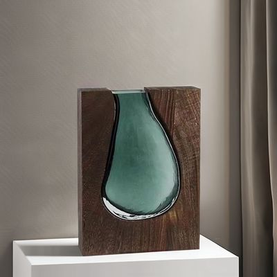 Vaso de vidrio cuadrado transparente perfecto para piezas centrales en la cocina sala de estar u oficina