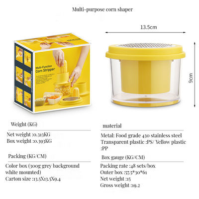 Diseño para el hogar Cortador de plástico Verduras Frutas Corn Sheller Stripper con cortador de metal