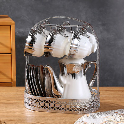 Europa Diseño Estilo Final Cerámica Tea de la tarde Conjunto de agua con borde de oro y taza crossover