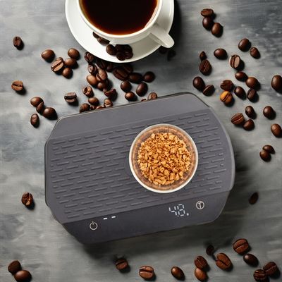 Balanza electrónica de café de cocina BAMBOO con temporizador y almohadilla de silicona en diseño minimalista