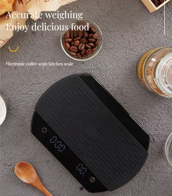 Balanza electrónica de café de cocina BAMBOO con temporizador y almohadilla de silicona en diseño minimalista