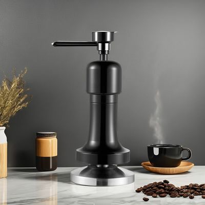 Logotipo personalizado Mano de aluminio negro Barista Espresso Tamper para el café de base de 58 mm
