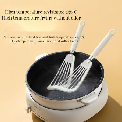 Conjunto de alimentos de acero inoxidable con ranuras Turner Espátula resistente al calor para utensilios de cocina no adhesivos