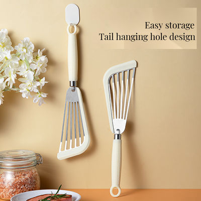 Espátula resistente al calor de acero inoxidable con ranuras de Turner para utensilios de cocina no adhesivos en la cocina