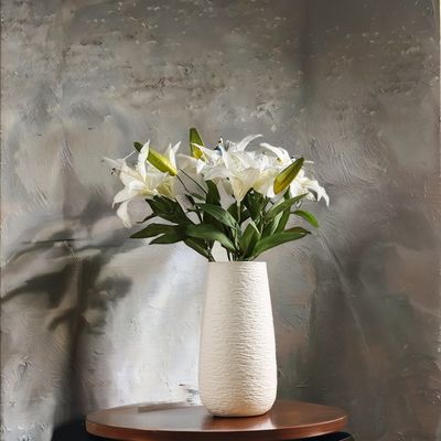 Bajo MOQ Vaso de cerámica de arte clásico para la casa Decoración de la mesa de la boda Diseñador hecho a mano