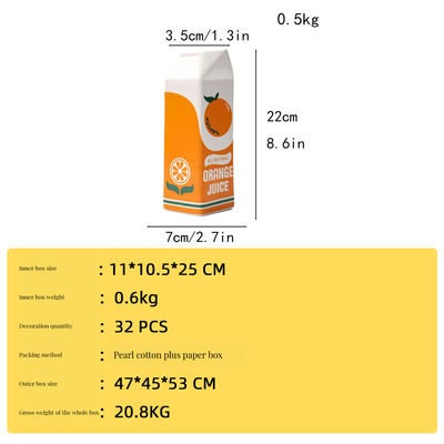 Comprador comercial Tiendas de regalos Moderno nórdico Elegante naranja Frutas Vaso cerámico con vidrio