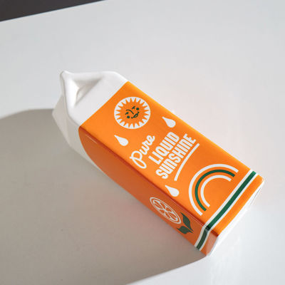 Vaso de mesa hidropónico cerámico pequeño moderno en naranja ideal para el hogar y el restaurante