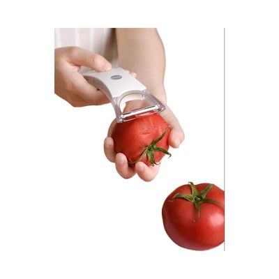Peeler de vegetales de acero inoxidable pequeño y versátil perfecto para varios alimentos