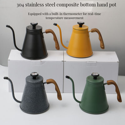 Set de elaboración de café con caldera de cuello de gallina de acero inoxidable en diseño moderno