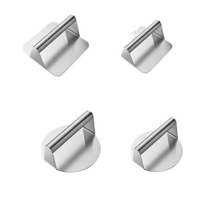 Superficie antiadherente de hamburguesa de prensa cuadrada de acero inoxidable Grilling herramienta con delantal de tela