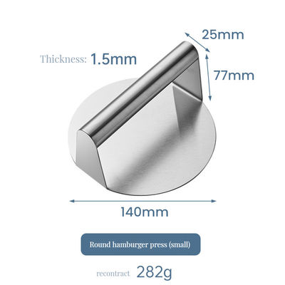 Diseño cuadrado de acero inoxidable no adhesivo hamburguesa de prensa de tela de parrillado fácil herramienta / delantal