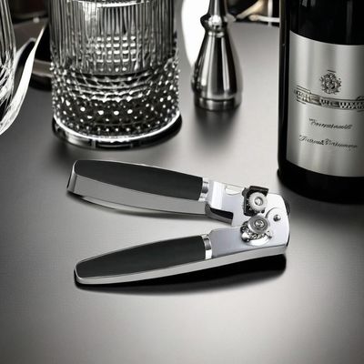 Regalos diseño personalizado manual de acero inoxidable puede abrebotella de cerveza con manivela fácil