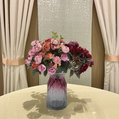 Hermoso colorido 21 rosas de diamante Bouquet de otoño 30cm Flor artificial centro de la casa para bodas