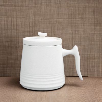 Diseño porcelánico blanco clásico 900cc Cerámica tetera y tazas de café Conjunto de volumen 250ml