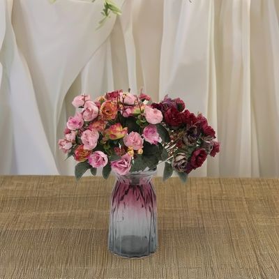 Blanco 21 rosas de diamante Flores artificiales para bodas San Valentín Navidad