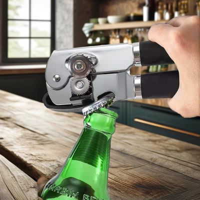 Abridor de botellas de cerveza manual de borde liso con construcción de acero inoxidable duradero