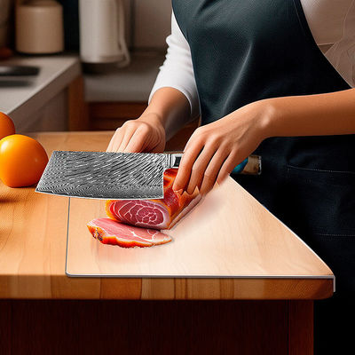 Tabla de corte de herramientas de cocina duradera con logotipo personalizado Acrílico claro y bambú flexible