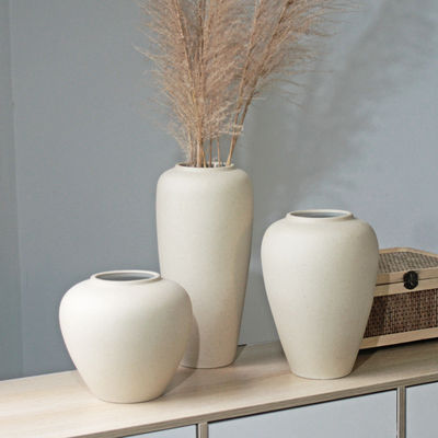 Ornamento de decoración suave Art déco creativo nórdico Vaso cerámico con diseño geométrico