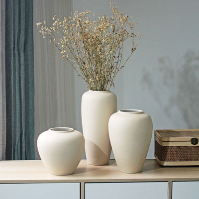 Ornamento de decoración suave Art déco creativo nórdico Vaso cerámico con diseño geométrico