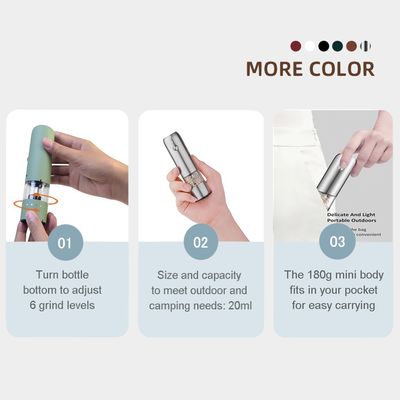 Molinos de sal y pimienta con núcleo cerámico de burro de acero inoxidable Mini grinder eléctrico