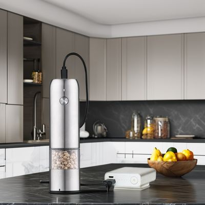 Molinos de sal y pimienta con núcleo cerámico de burro de acero inoxidable Mini grinder eléctrico