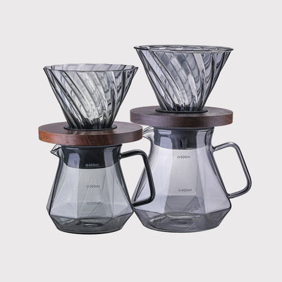 Copo de goteo de vidrio de alto borosilicato para verter sobre el café 400 ml de capacidad Resistente al calor