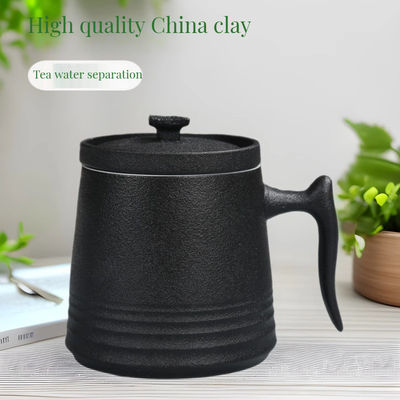 Conjunto de tetera cerámica de 900cc con tazas de café y platillos Diseño de porcelana blanca simple