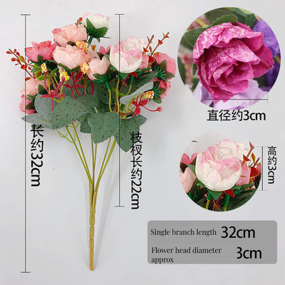 30cm Diamante Rosas de otoño Bouquet de rosas para la casa de la boda Decoración y adornos de Navidad