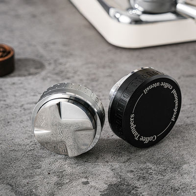 Nivelador de café 2 en 1 con tapa de madera ecológica 304 de acero inoxidable