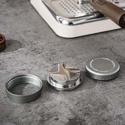 Nivelador de café 2 en 1 con tapa de madera ecológica 304 de acero inoxidable