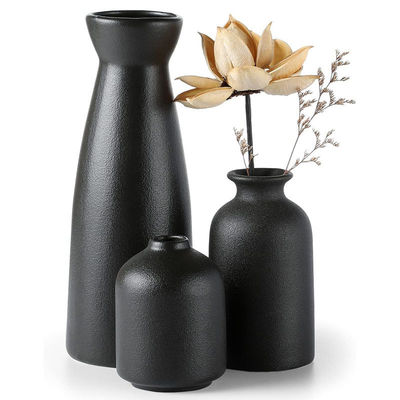Vaso de mesa de cerámica a medida con rayas Antiguo Art Deco Diseño de flores nórdicas para la decoración del hogar