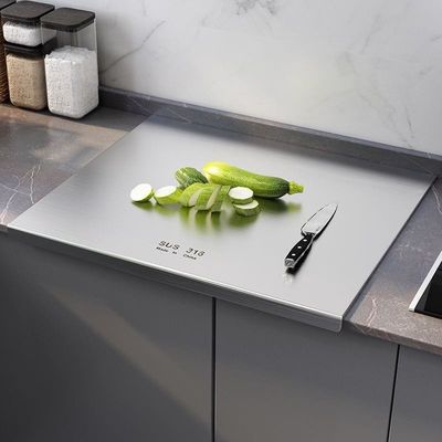 Tabla de corte transparente y helada 4 con medidas para diseño de cocina moderna