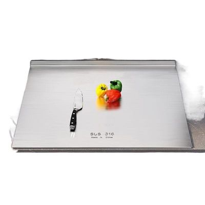 Tabla de corte transparente y helada 4 con medidas para diseño de cocina moderna