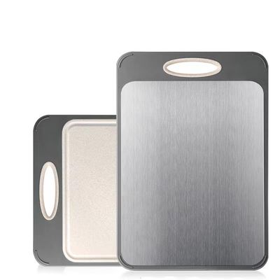 Tabla de corte espesa de cocina con material de acero inoxidable 304 y diseño antideslizante