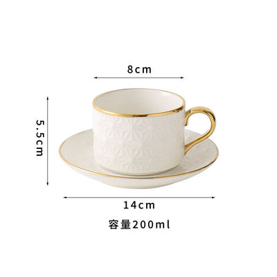 200 ml de cerámica moderna nórdica de copa y platillo de lujo de porcelana de bambú