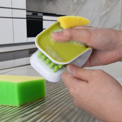 Limpiador de cubiertos de cocina multifuntcional blanco con cepillo ecológico