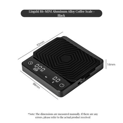 Balanza de café digital 2kg/0.1g Tamaño personalizado temporizador recargable ABS Diseño para herramientas de té